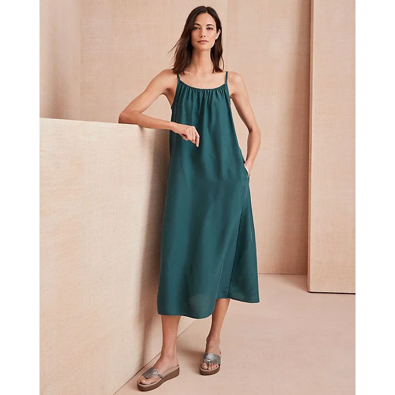 Eileen Fisher Washed Silk Cami Dress in Aegean Luxury unclassified dresses