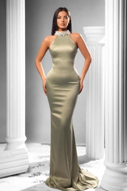 Fabulous halter Sleeveless Mermaid prom Dress Beadings Y2K unclassified dresses