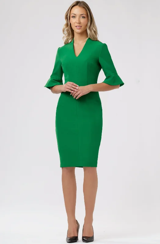 Fitted Dress with 3/4 flounce sleeve Anniversary unclassified dresses