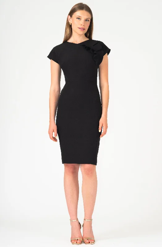 Fitted Dress with Ruffle Mesh unclassified dresses