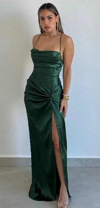 Grand Beauty Emerald Satin Formal Dress Cocktail unclassified dresses