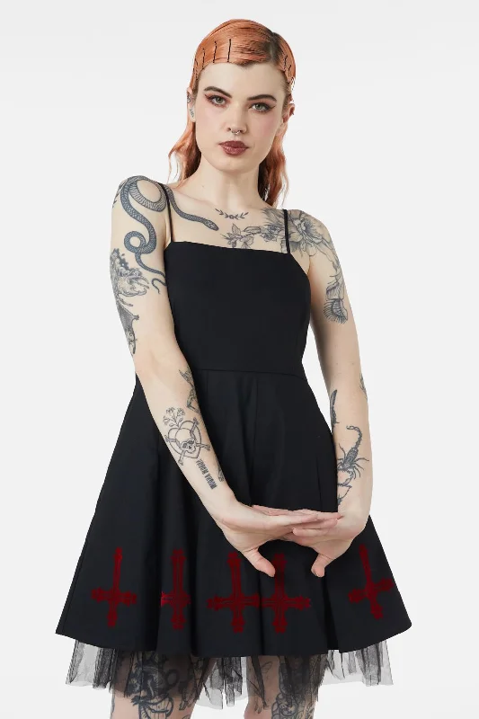 Hail Lilith Flocked Hem Bustier Dress Knitted unclassified dresses