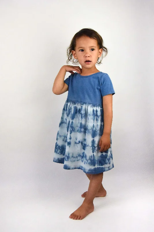 Kids Organic Plant-dyed Shibori Dress High-low unclassified dresses