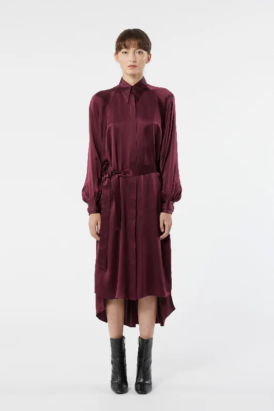 LAND plum - silk fluid dress Fall unclassified dresses