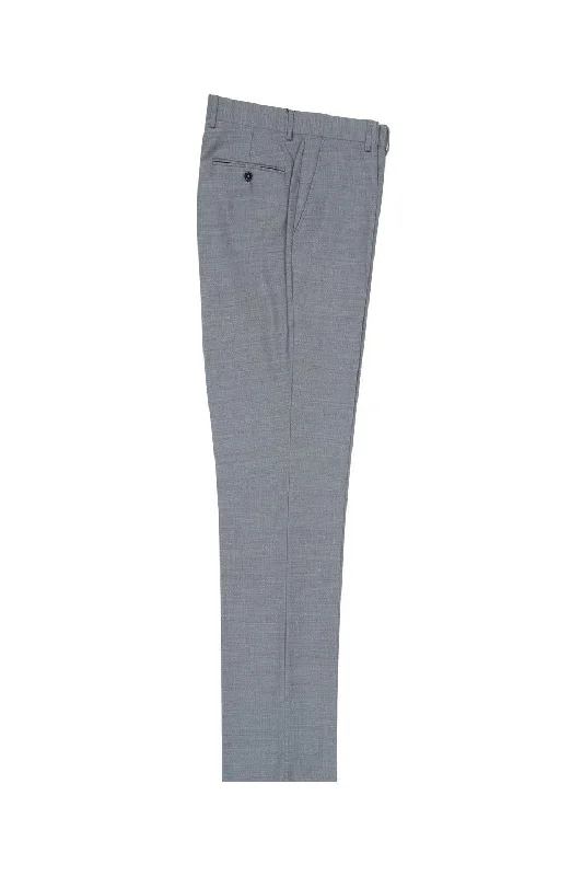 Light Gray Flat Front Slim Fit Wool Dress Pant Spring unclassified dresses