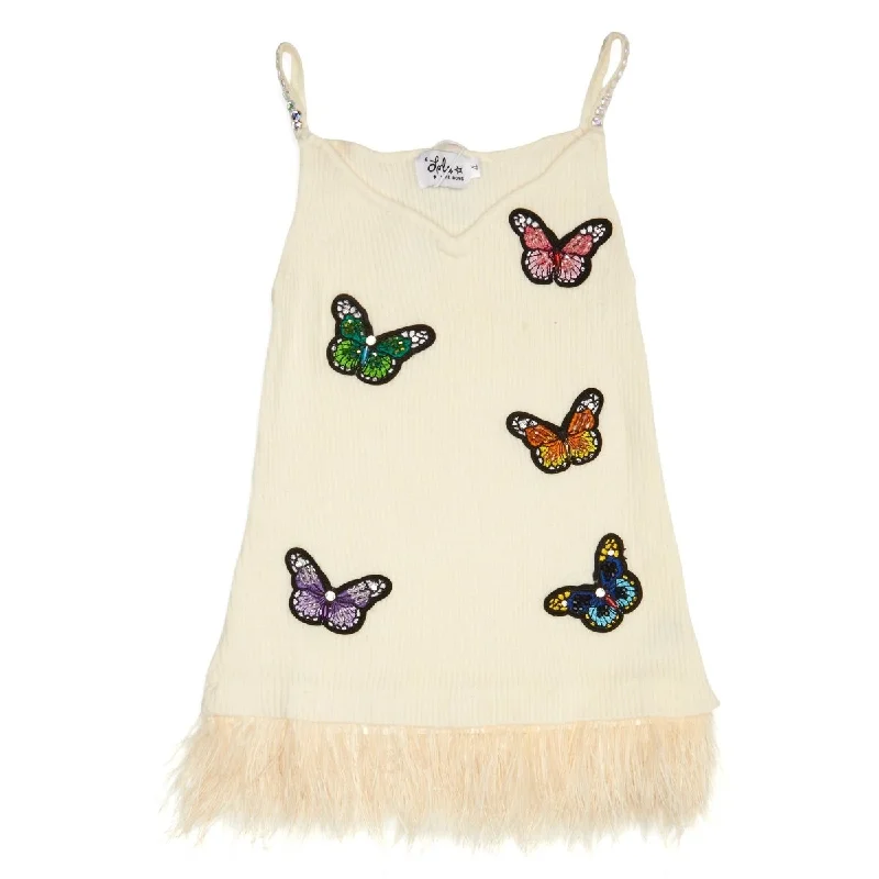 CRYSTAL BUTTERFLY FEATHER DRESS Anniversary unclassified dresses