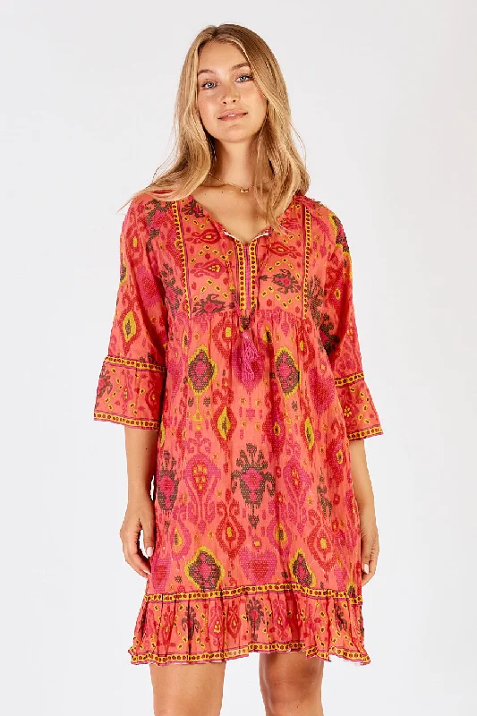 LulaLife Augusta Dress Melon Boho unclassified dresses