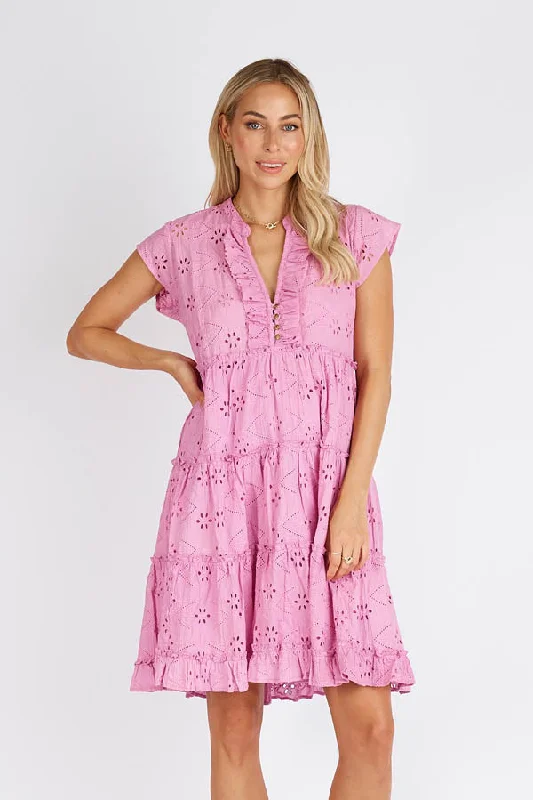 Lulalife Finley Tiered Dress Musk Beach unclassified dresses