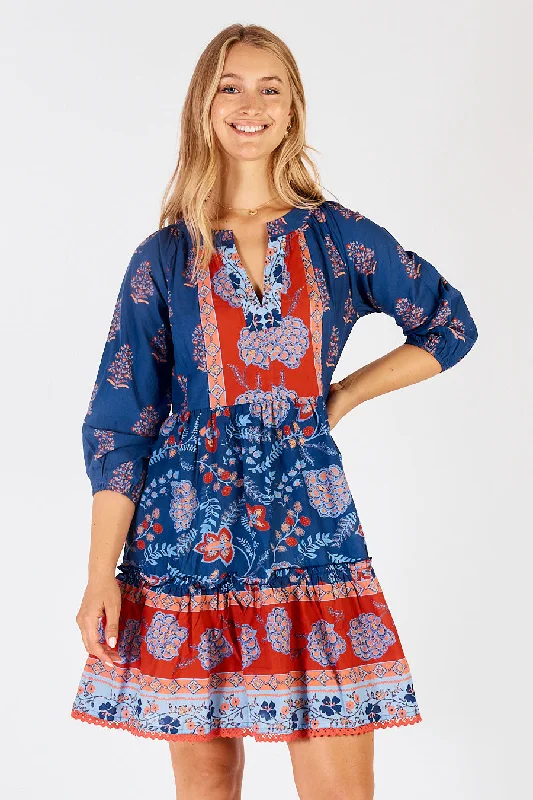 LulaLife Raine Dress Navy Flowy unclassified dresses