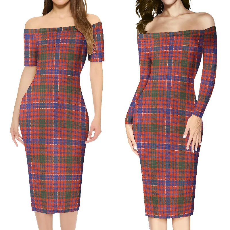 MacRae Ancient Tartan Off Shoulder Lady Dress Elegant evening unclassified dresses