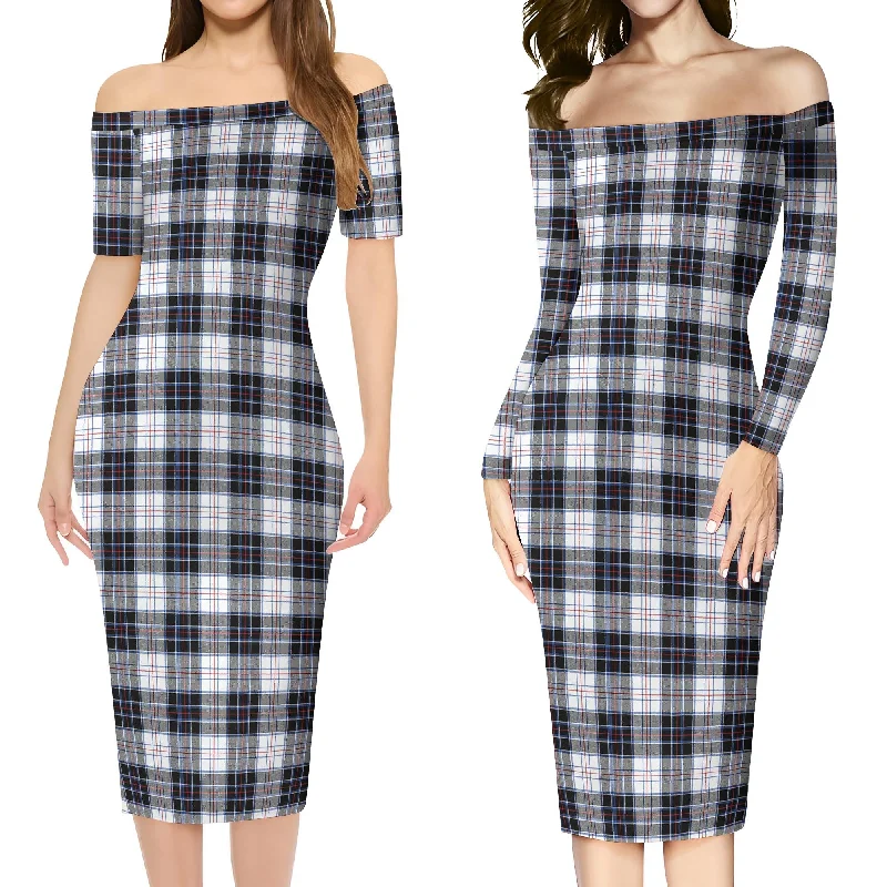 MacRae Dress Modern Tartan Off Shoulder Lady Dress Plus size unclassified dresses