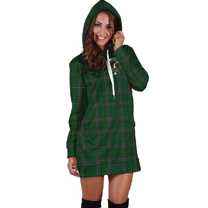 MacRae (McRae) Tartan Hoodie Dress with Family Crest Backless unclassified dresses