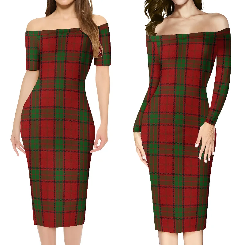 Maxwell Tartan Off Shoulder Lady Dress High-end unclassified dresses