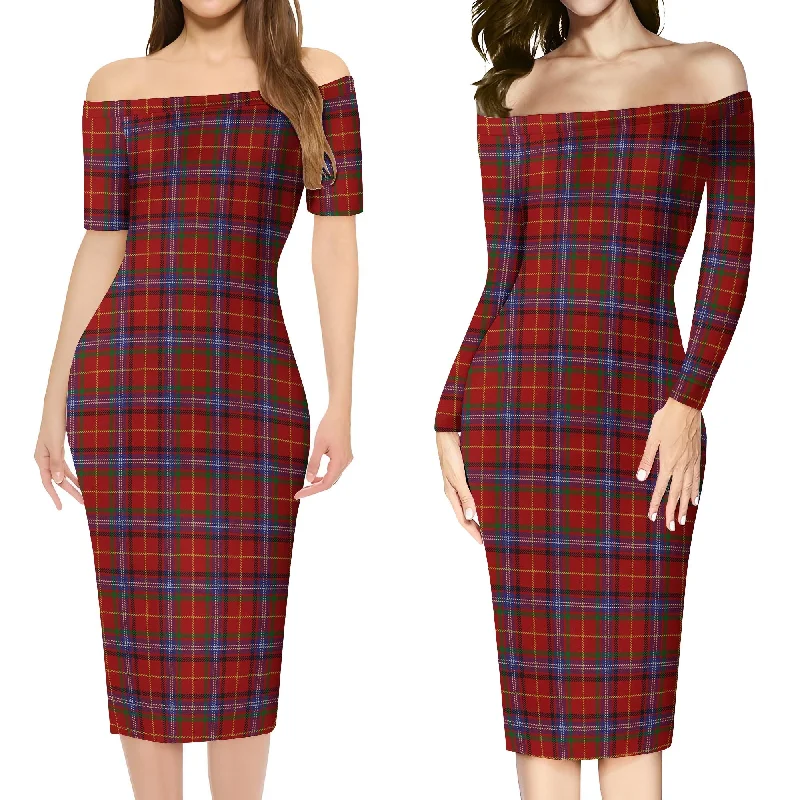 Maynard Tartan Off Shoulder Lady Dress Flowy unclassified dresses