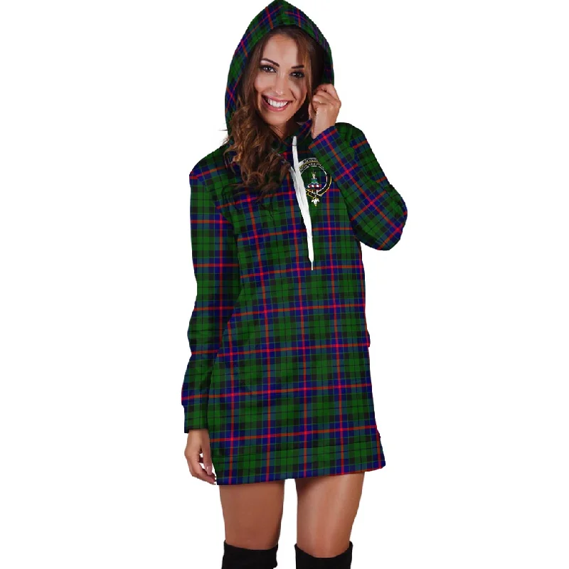 Morrison Modern Tartan Hoodie Dress with Family Crest Color block unclassified dresses