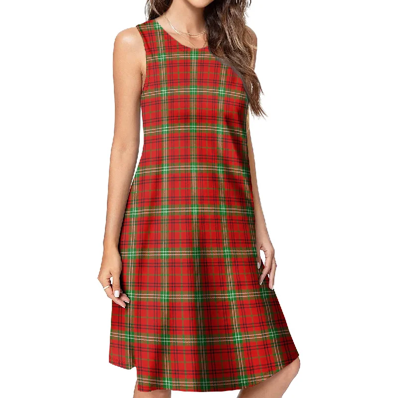 Morrison Red Modern Tartan Womens Casual Dresses Trendy unclassified dresses