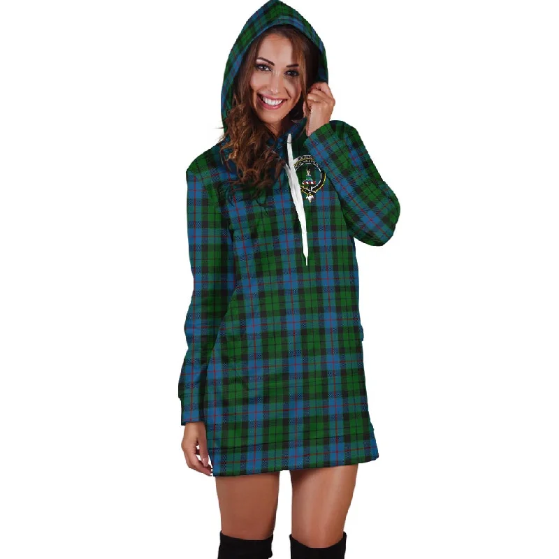 Morrison Society Tartan Hoodie Dress with Family Crest Printed unclassified dresses