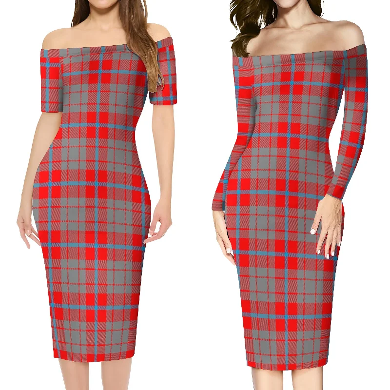 Moubray Tartan Off Shoulder Lady Dress Chic unclassified dresses