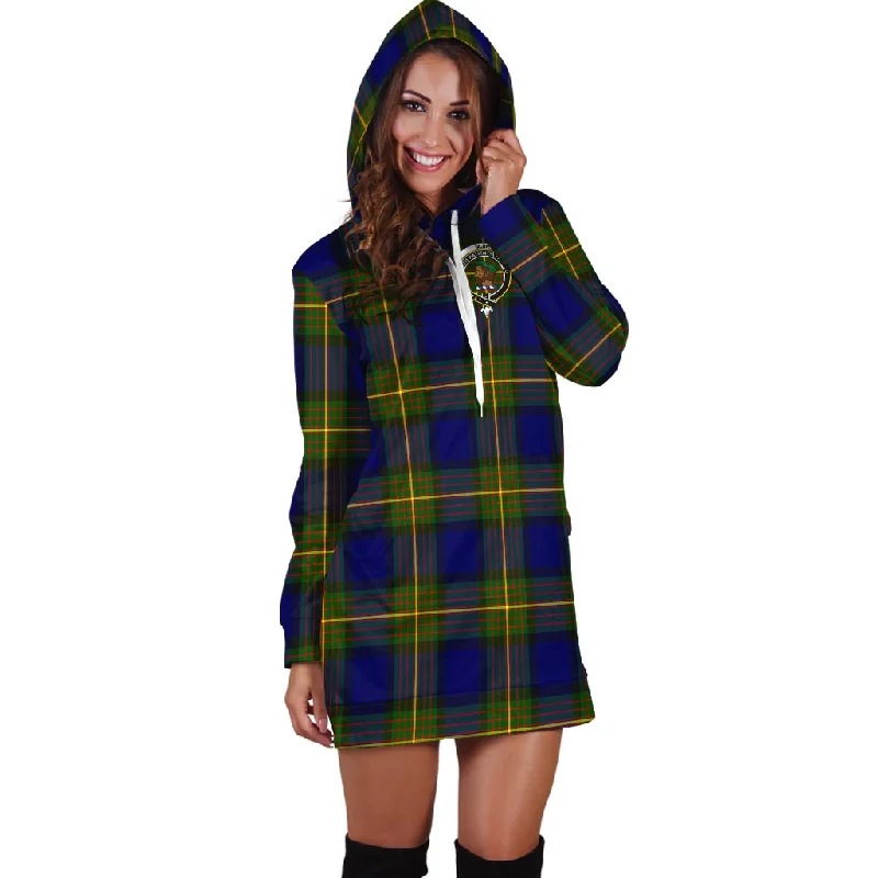 Muir Tartan Hoodie Dress with Family Crest Denim unclassified dresses