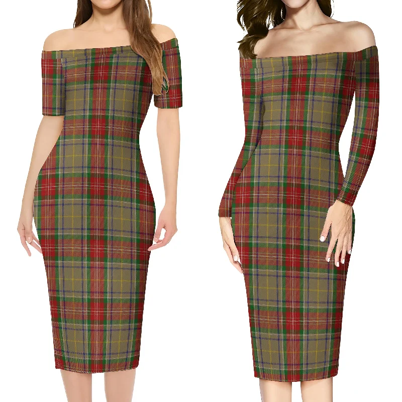 Muirhead Old Tartan Off Shoulder Lady Dress Short unclassified dresses