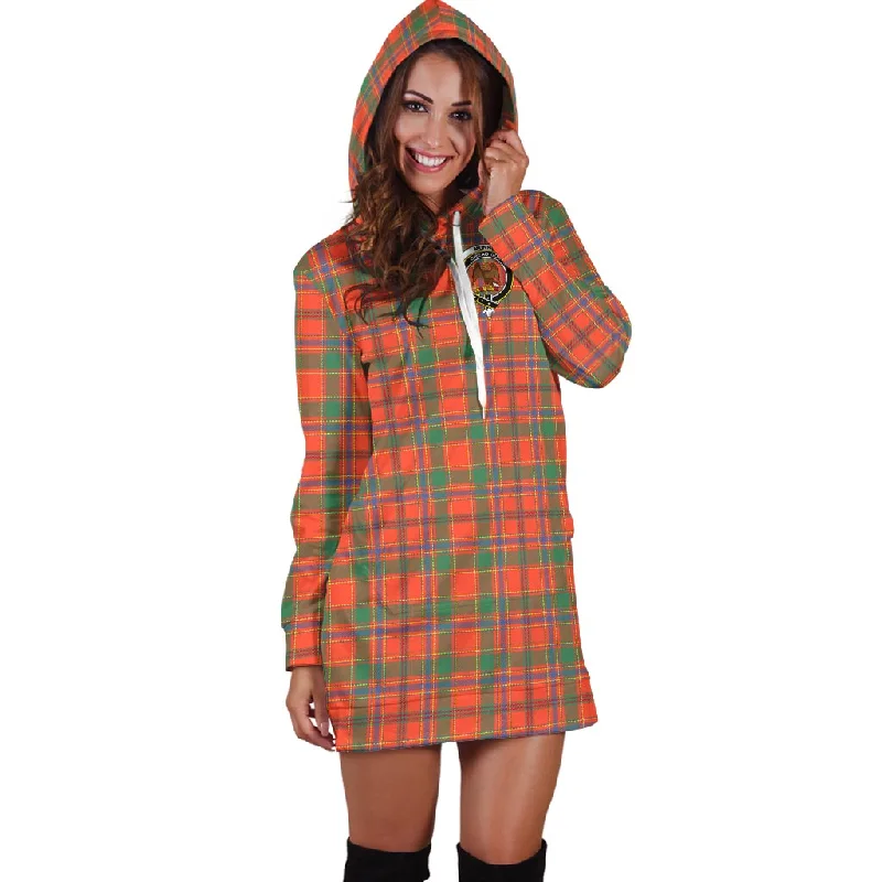 Munro Ancient Tartan Hoodie Dress with Family Crest Dark color unclassified dresses