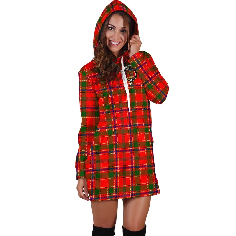 Munro Modern Tartan Hoodie Dress with Family Crest Mesh unclassified dresses