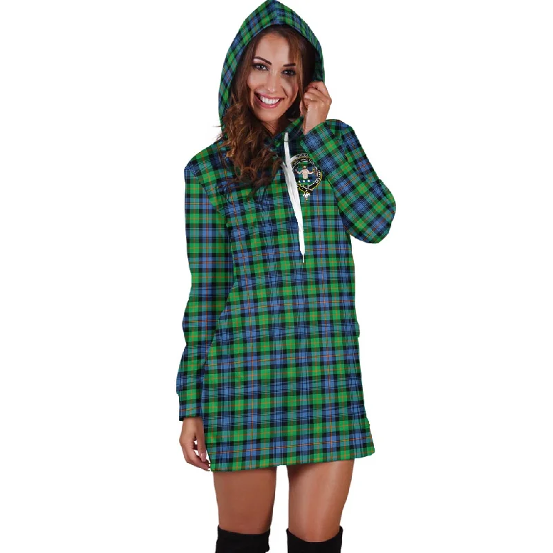 Murray of Atholl Ancient Tartan Hoodie Dress with Family Crest Chic unclassified dresses