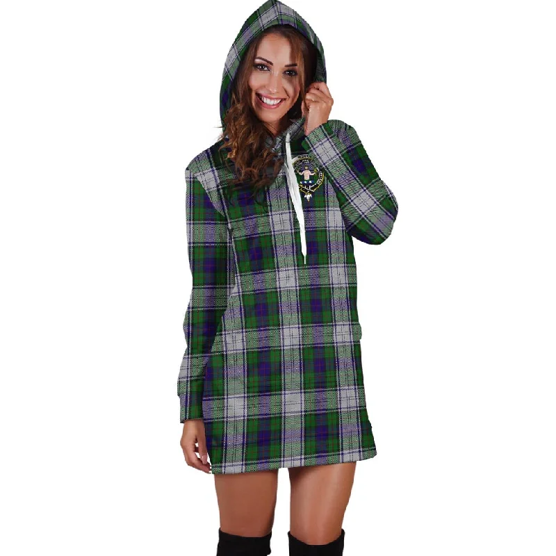 Murray of Atholl Dress Tartan Hoodie Dress with Family Crest Mesh unclassified dresses