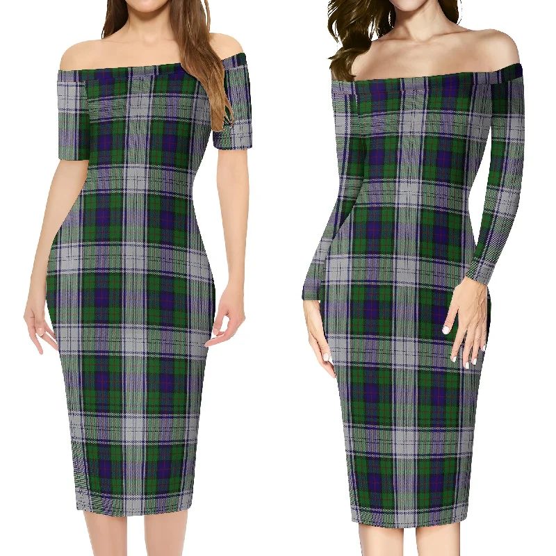 Murray of Atholl Dress Tartan Off Shoulder Lady Dress Bright color unclassified dresses