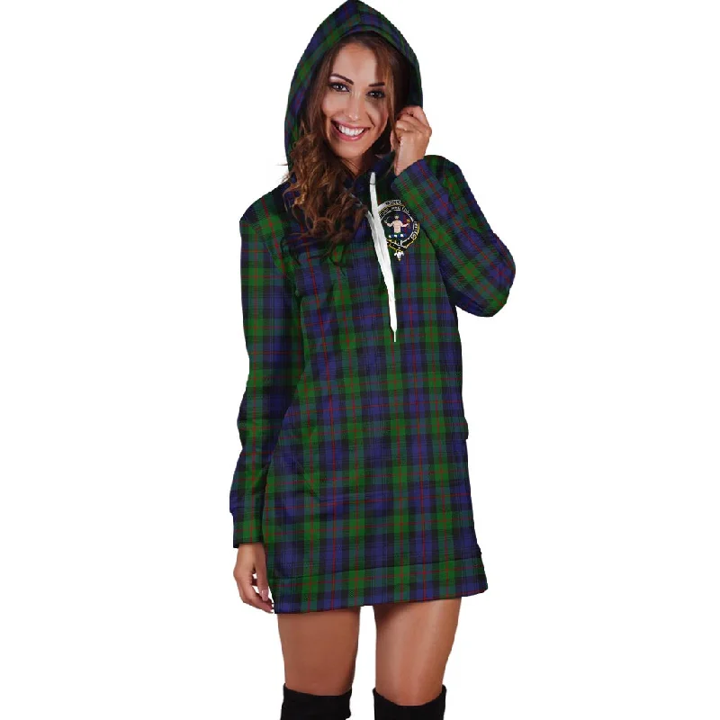 Murray Tartan Hoodie Dress with Family Crest Mesh unclassified dresses