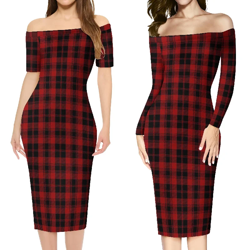 Murray of Ochtertyre Tartan Off Shoulder Lady Dress Preppy unclassified dresses