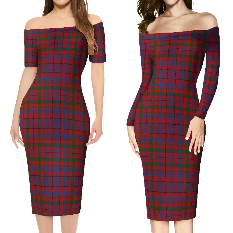 Murray of Tullibardine Tartan Off Shoulder Lady Dress Wedding guest unclassified dresses