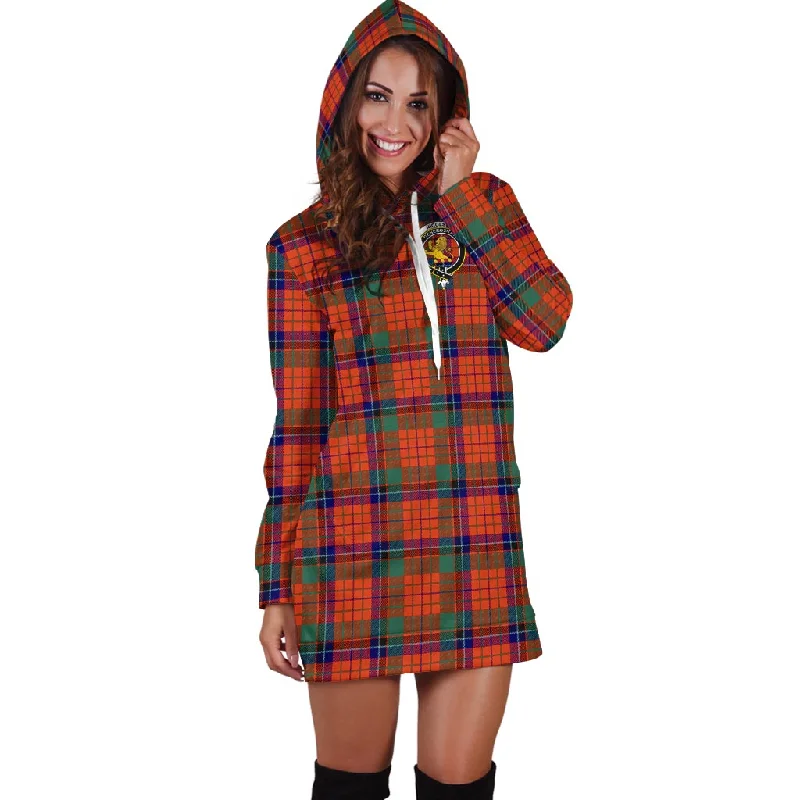 Nicolson Ancient Tartan Hoodie Dress with Family Crest Ruffled unclassified dresses