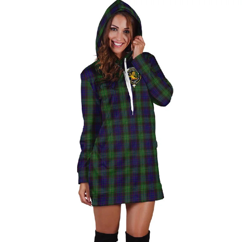 Nicolson Green Hunting Tartan Hoodie Dress with Family Crest Elegant evening unclassified dresses