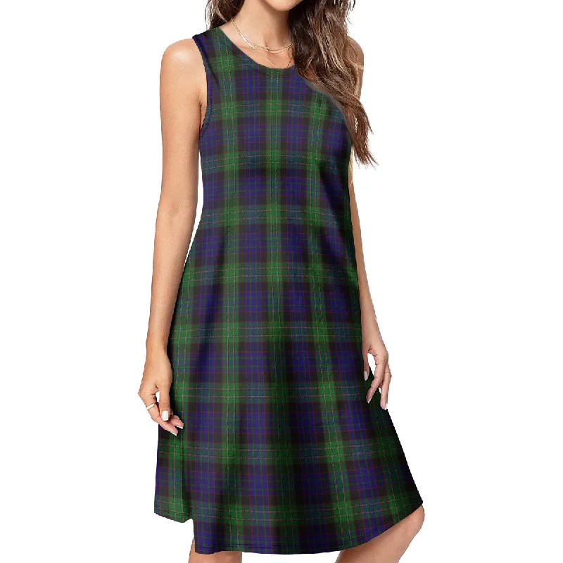 Nicolson Green Hunting Tartan Womens Casual Dresses Elegant unclassified dresses