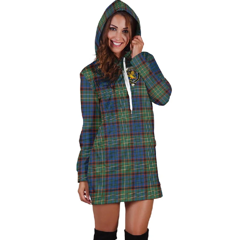 Nicolson Hunting Ancient Tartan Hoodie Dress with Family Crest Short unclassified dresses