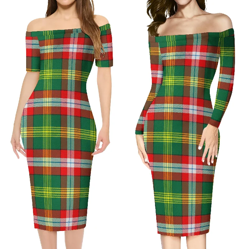 Northwest Territories Canada Tartan Off Shoulder Lady Dress Tiered unclassified dresses