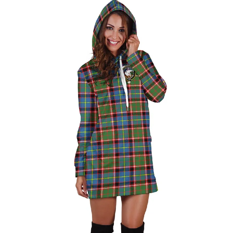 Norvel Tartan Hoodie Dress with Family Crest Vacation unclassified dresses