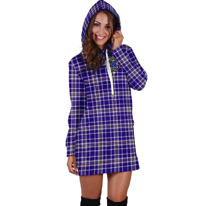 Ochterlony Tartan Hoodie Dress with Family Crest Color block unclassified dresses