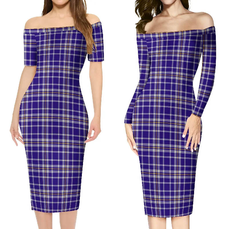 Ochterlony Tartan Off Shoulder Lady Dress Elegant evening unclassified dresses