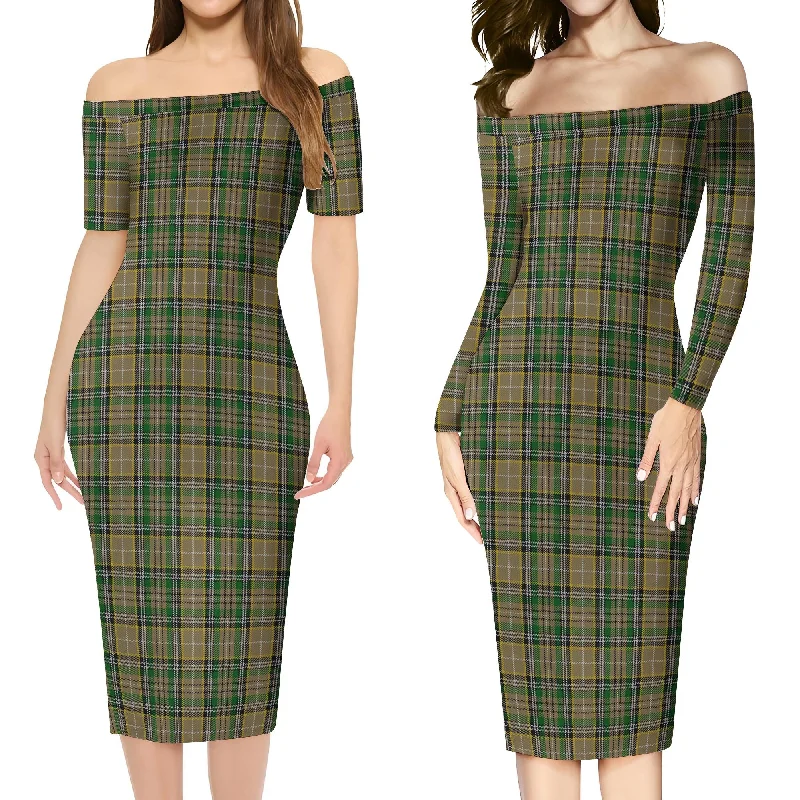 O'Farrell Tartan Off Shoulder Lady Dress Party unclassified dresses