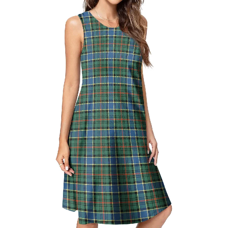 Ogilvie (Ogilvy) Hunting Ancient Tartan Womens Casual Dresses Long sleeve unclassified dresses