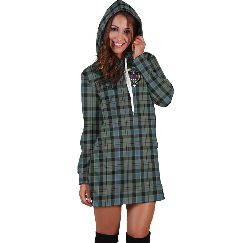 Ogilvie (Ogilvy) Hunting Tartan Hoodie Dress with Family Crest Corset unclassified dresses