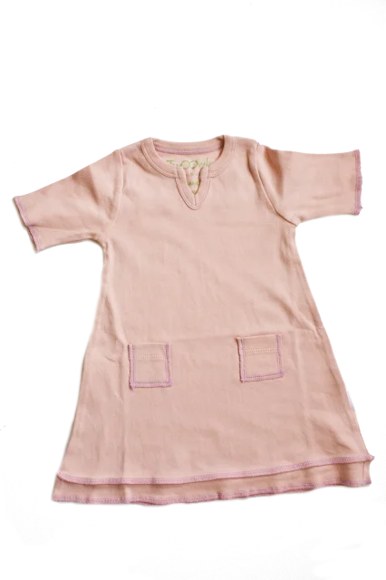 Organic Soft Rose Baby Tunic Pocket Dress Festival unclassified dresses