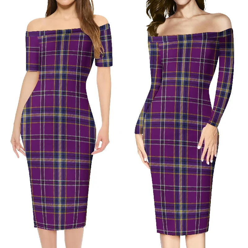 O'Riagain Tartan Off Shoulder Lady Dress Festival unclassified dresses