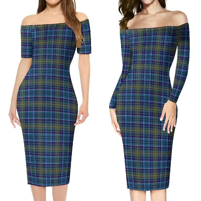 O'Sullivan Tartan Off Shoulder Lady Dress Wrap unclassified dresses