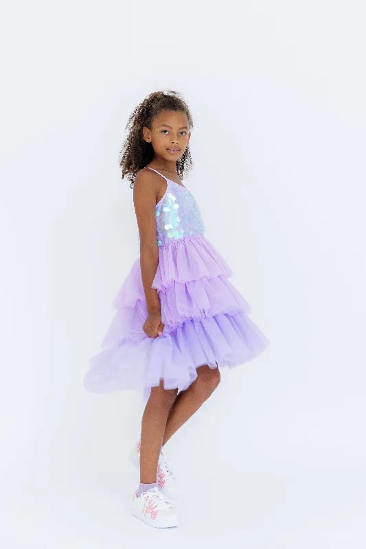 Lavender Paillette Ombre Tutu Dress Floral unclassified dresses