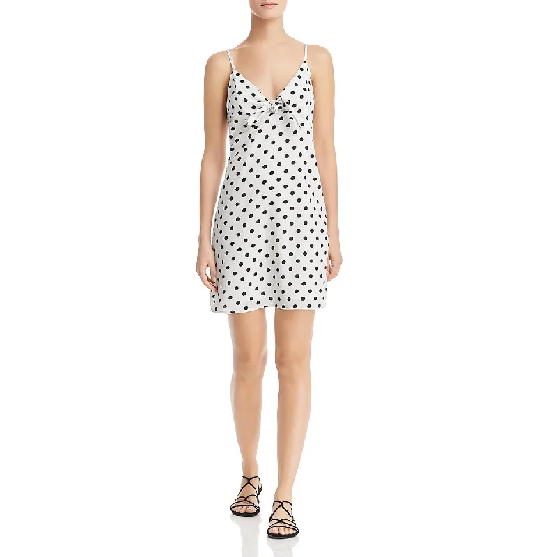 Re:named Womens Polka Dot Tie Front Slip Dress Vintage unclassified dresses