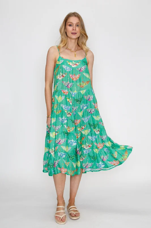 Rubyyaya Birds of Surfers Sundress Green Stylish unclassified dresses