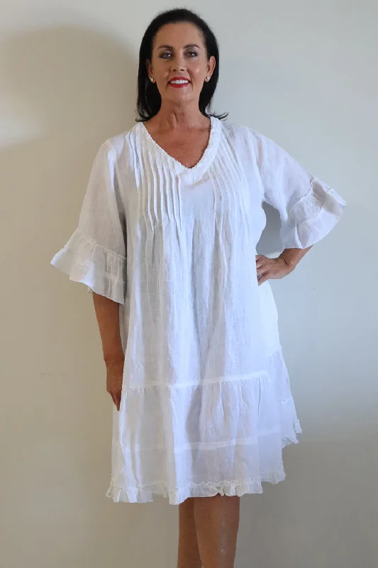 Rubyyaya Hvar Dress White Knitted unclassified dresses